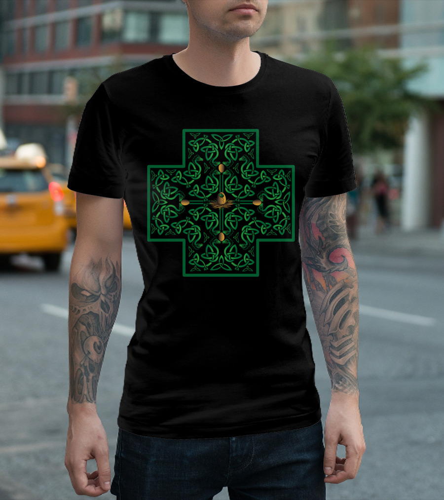Dragon Egg Celtic Knot Cross T-Shirt