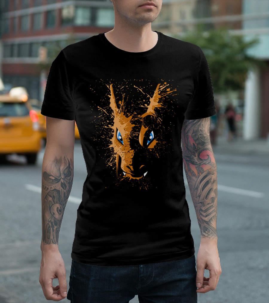 Charizard Fiery Dragon Splatter T-Shirt