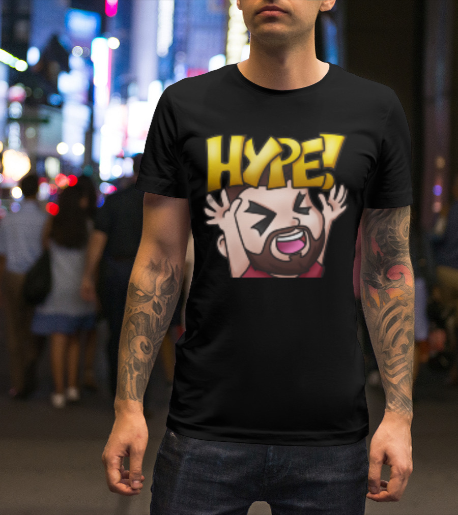 Hype Enthusiasm Cartoon Shout Text T-Shirt