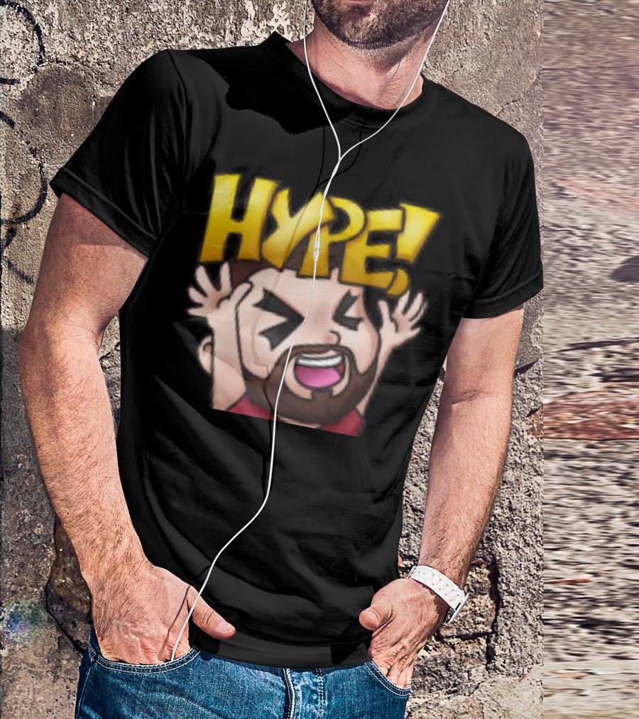 Hype Enthusiasm Cartoon Shout Text T-Shirt