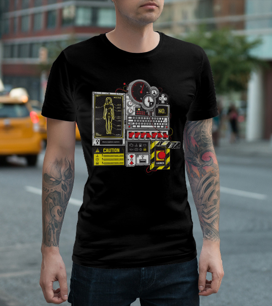 Control Panel Female Active Caution Launch Homo Sapiens Sapiens T-Shirt