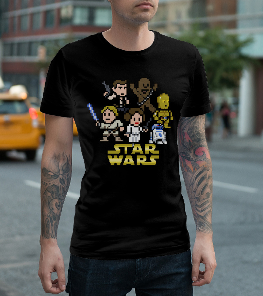Star Wars Pixel Characters Cast T-Shirt
