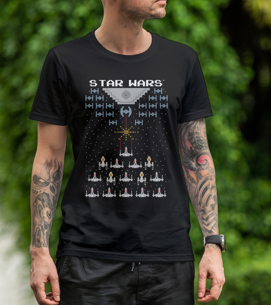 Star Wars Pixel Rebels Versus Empire Space Battle T-Shirt
