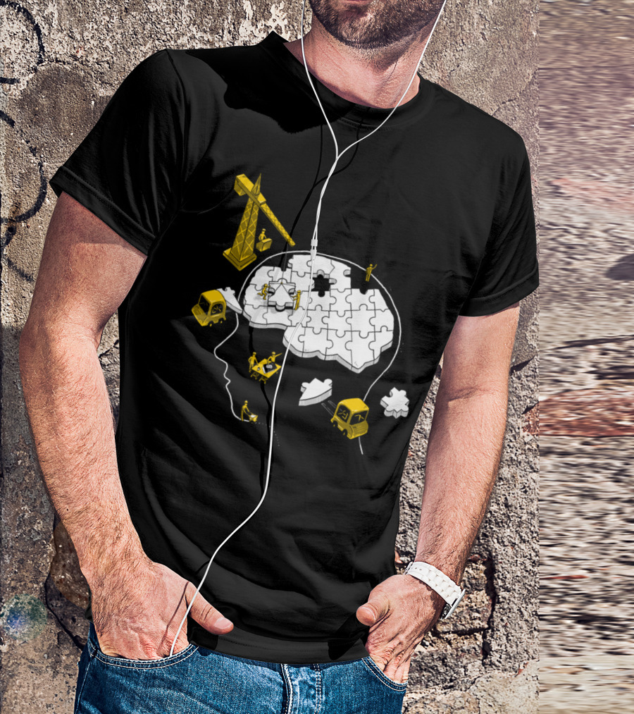 Memory Site Construction Brain Puzzle T-Shirt