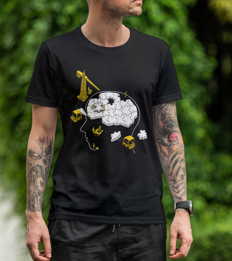 Memory Site Construction Brain Puzzle T-Shirt