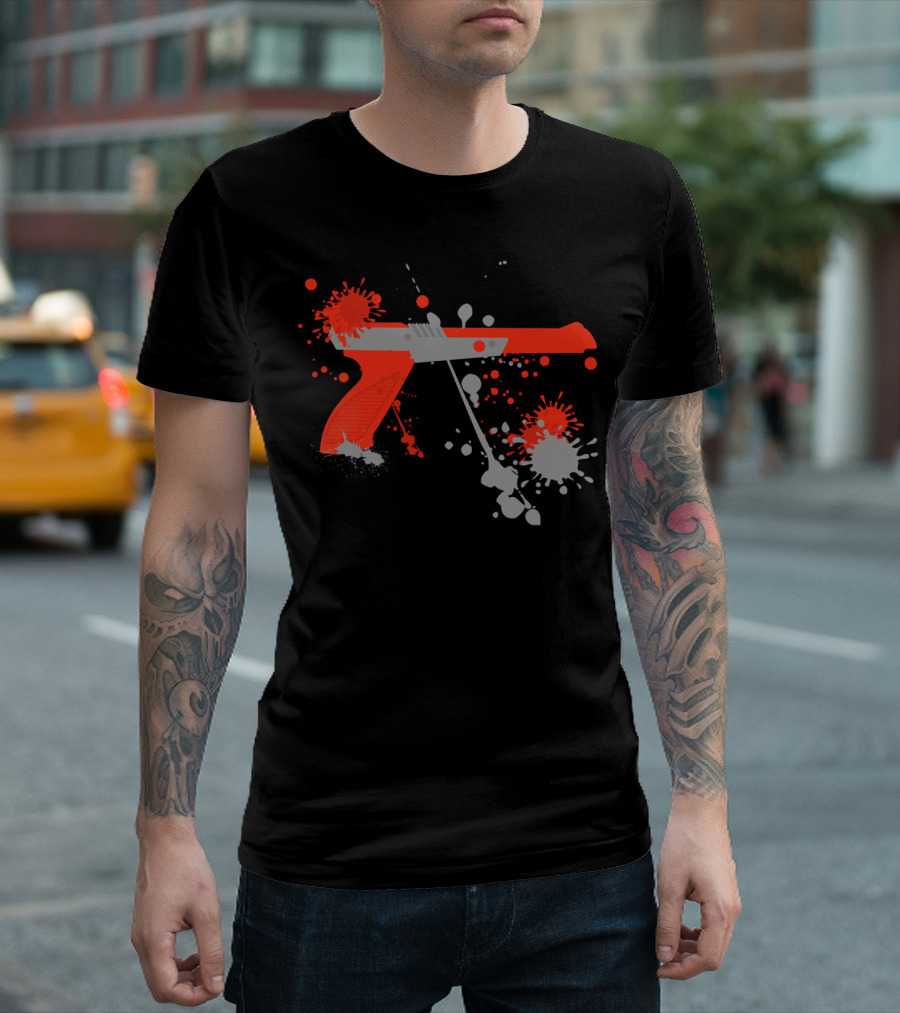 Controller Graffiti NES Zapper Splatter T-Shirt
