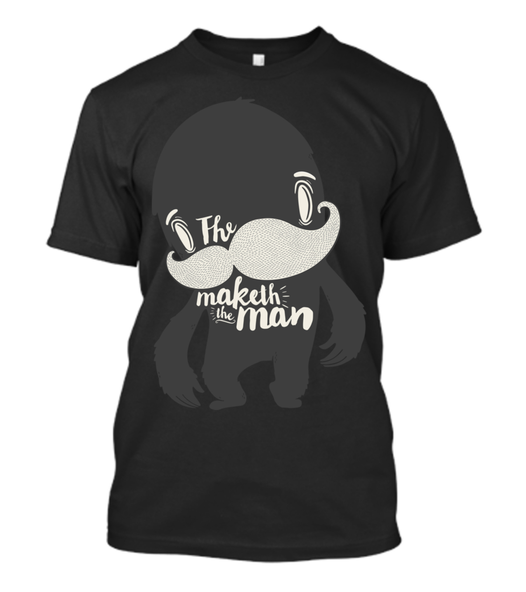 The Moustache Maketh The Man Monster Character With Whimsical T-Shirt