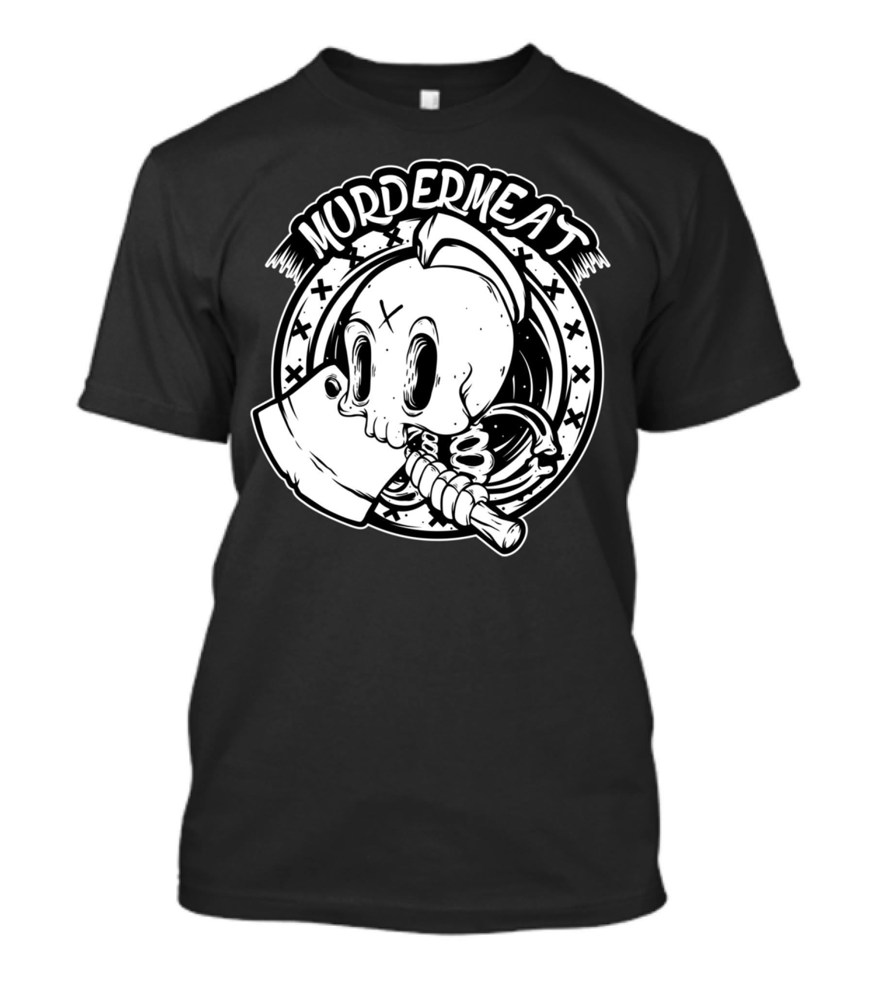 Murdermeat Dead Butcher Skull With Cleaver Iconic T-Shirt