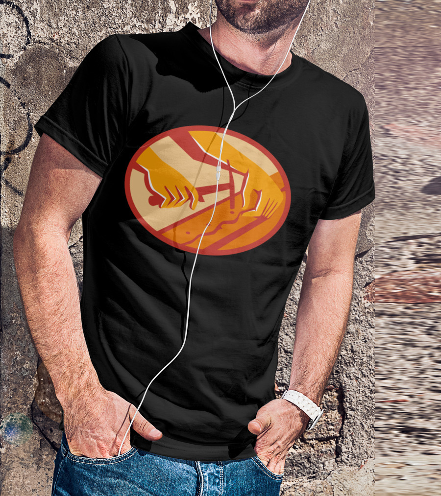 Furniture Upholsterer Hands Repair Creative Oval Composition T-Shirt