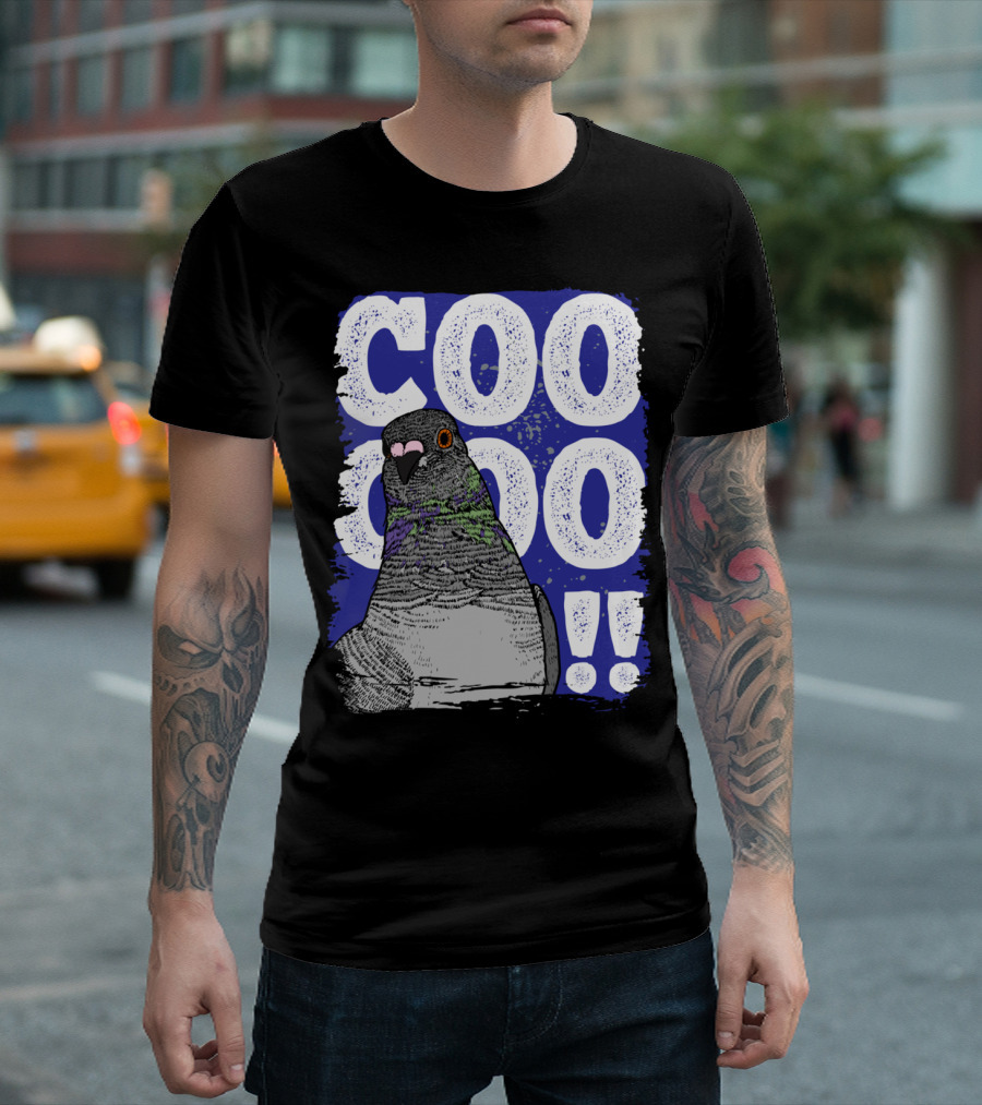 COO COO Pigeon Blue Background T-Shirt