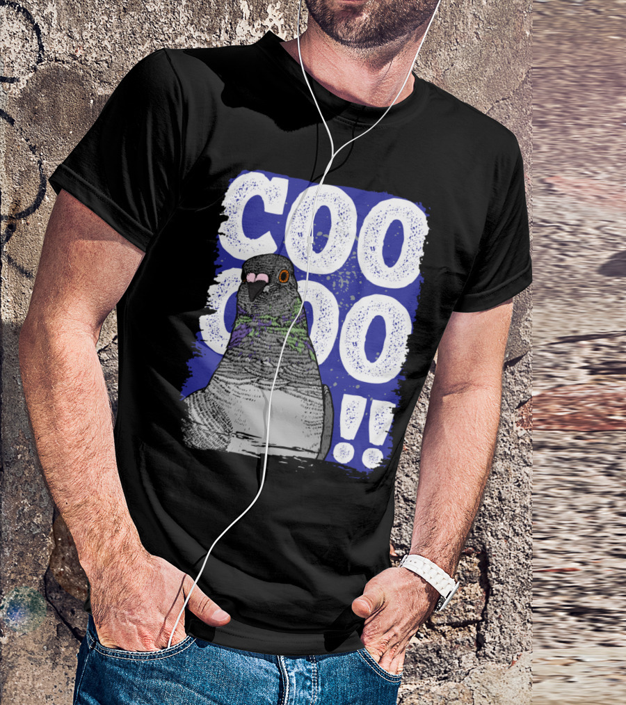 COO COO Pigeon Blue Background T-Shirt