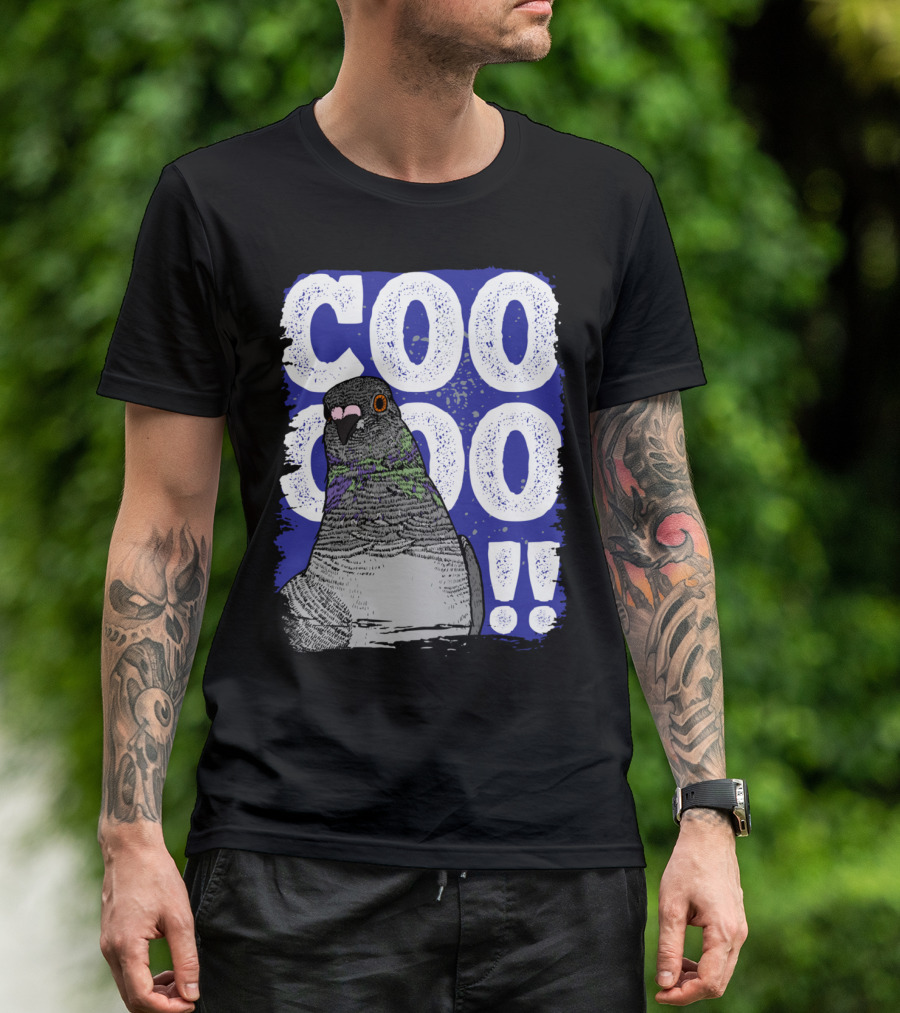 COO COO Pigeon Blue Background T-Shirt
