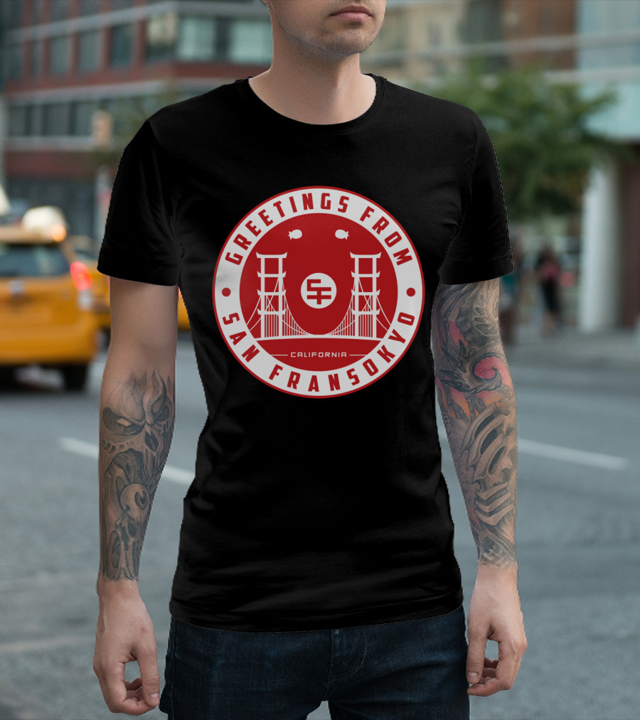 Greetings From San Fransokyo California Bridge T-Shirt