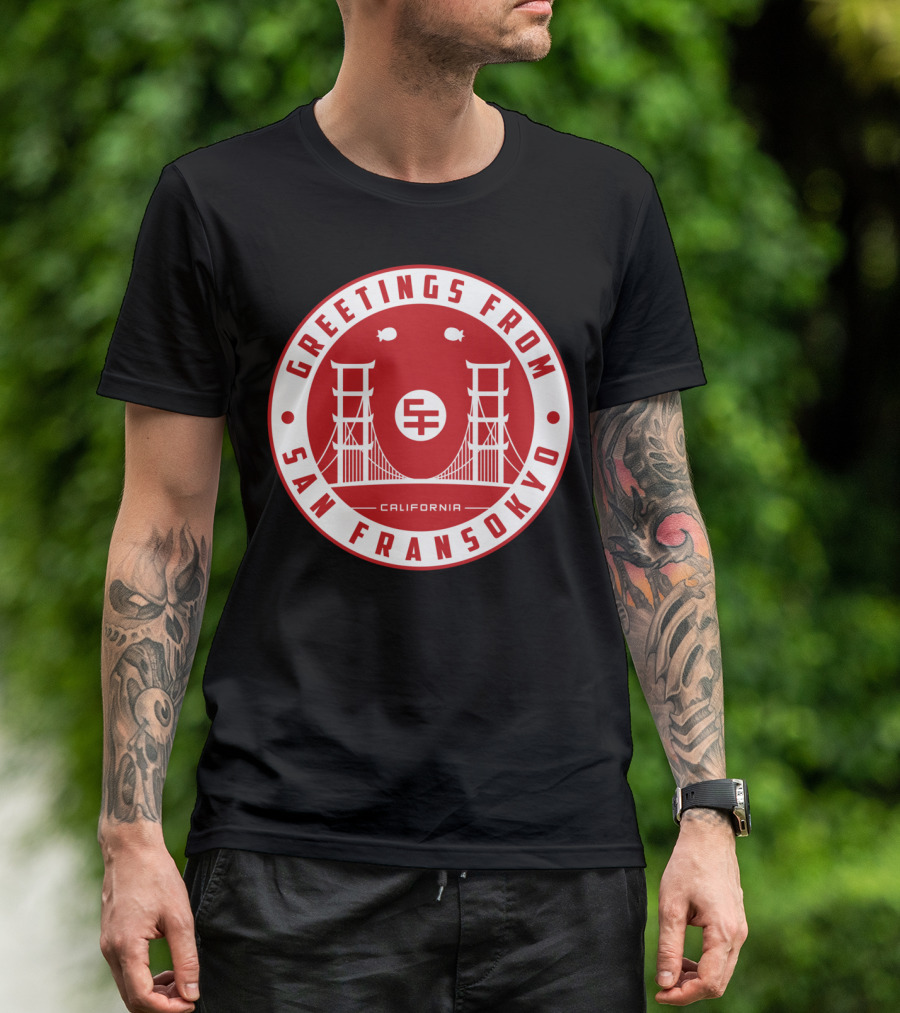 Greetings From San Fransokyo California Bridge T-Shirt
