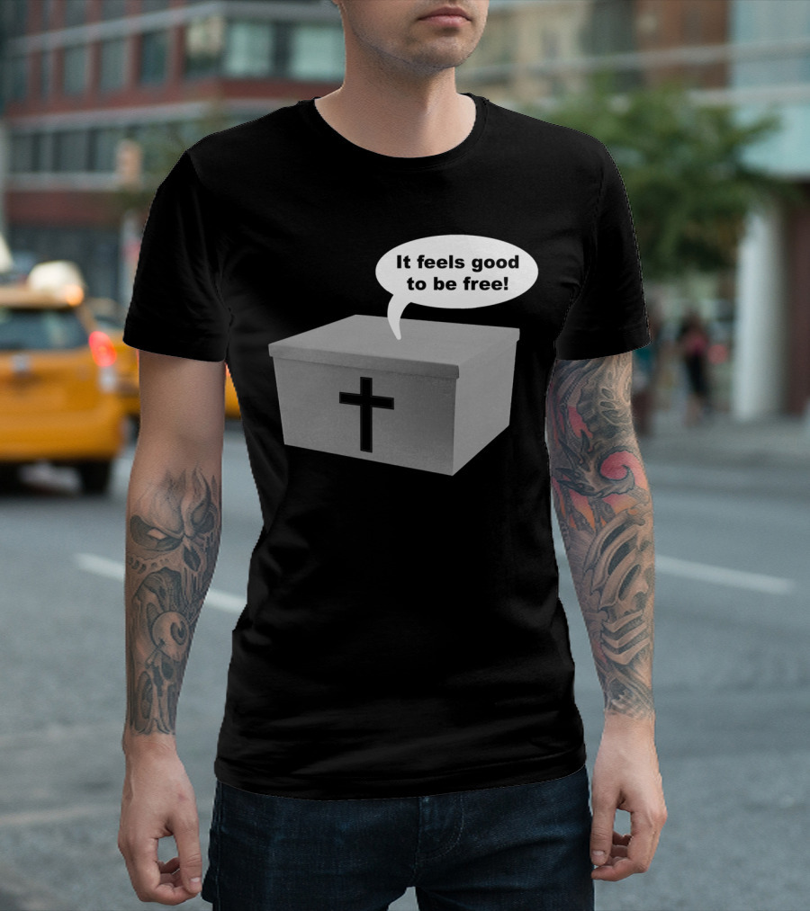 It Feels Good To Be Free Cross Box Dark Colors T-Shirt