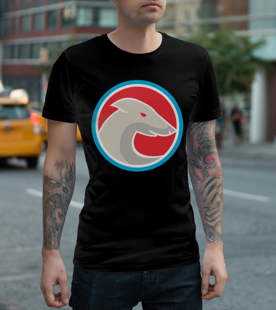 Greyhound Dog Head Side Circle Retro T-Shirt