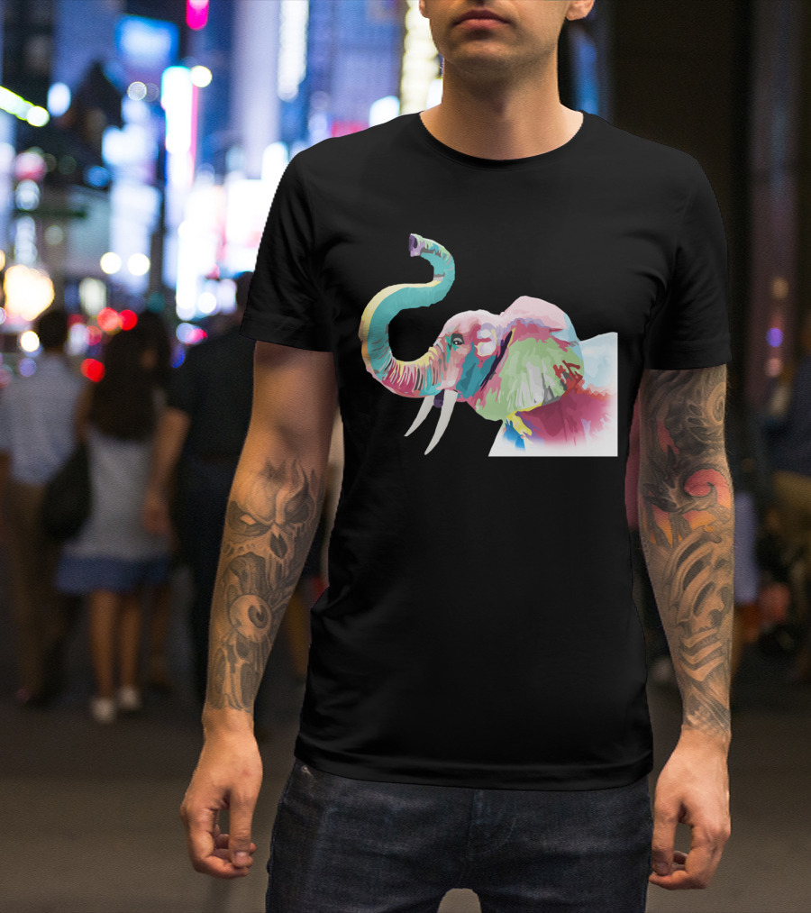 Cool Awesome Trendy Colorful Vibrant Elephant T-Shirt