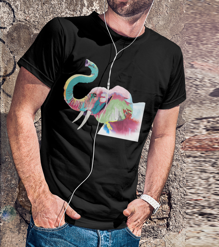 Cool Awesome Trendy Colorful Vibrant Elephant T-Shirt