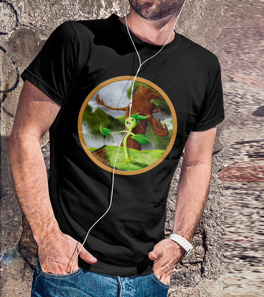 Growth Of A Seed With Happy Sprout And Welcoming Tree In Stormy Weather T-Shirt