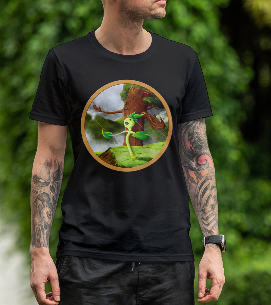 Growth Of A Seed With Happy Sprout And Welcoming Tree In Stormy Weather T-Shirt