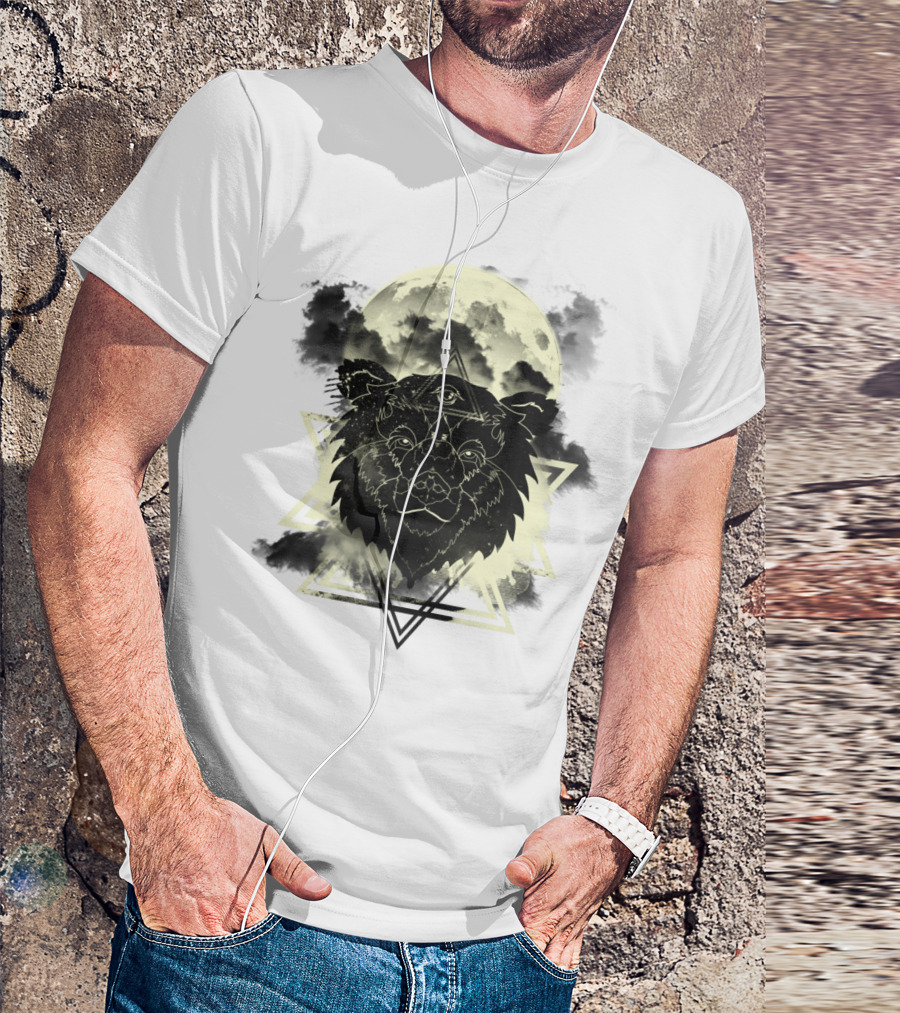 Dream Bear Geometric Moon Vision T-Shirt