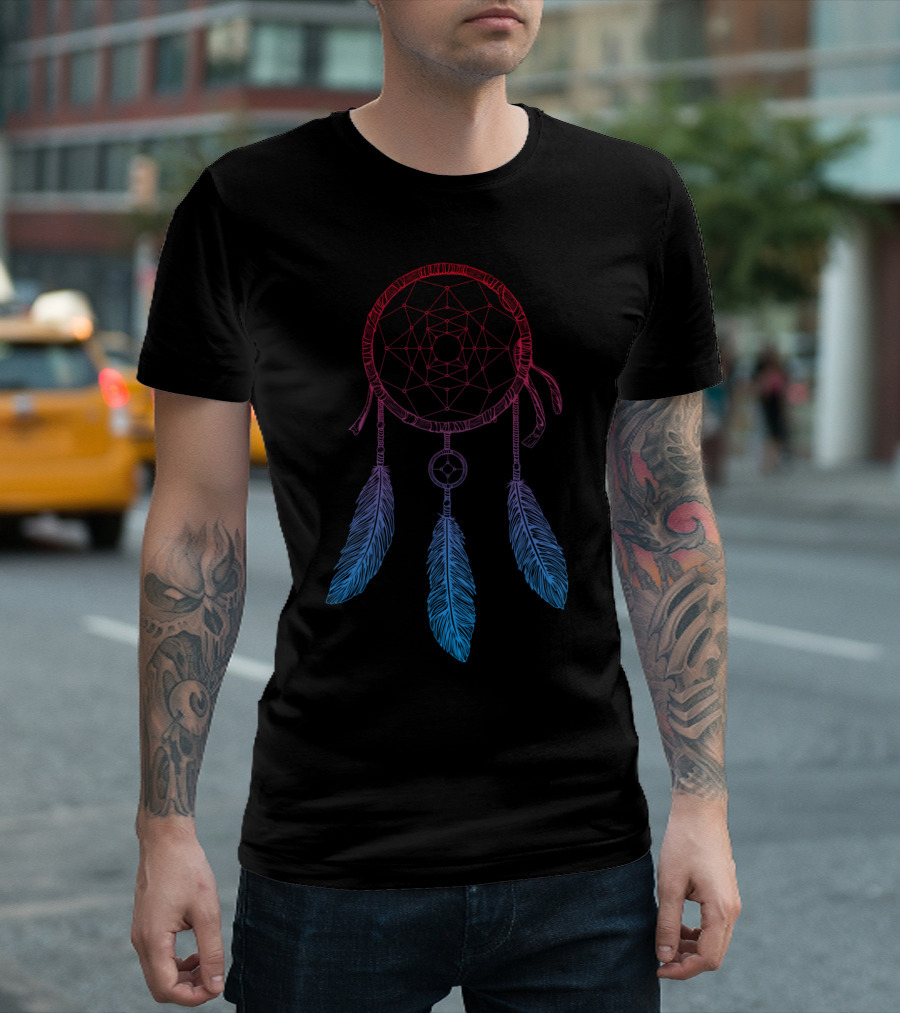 Dream Catcher Gradient Feathers T-Shirt