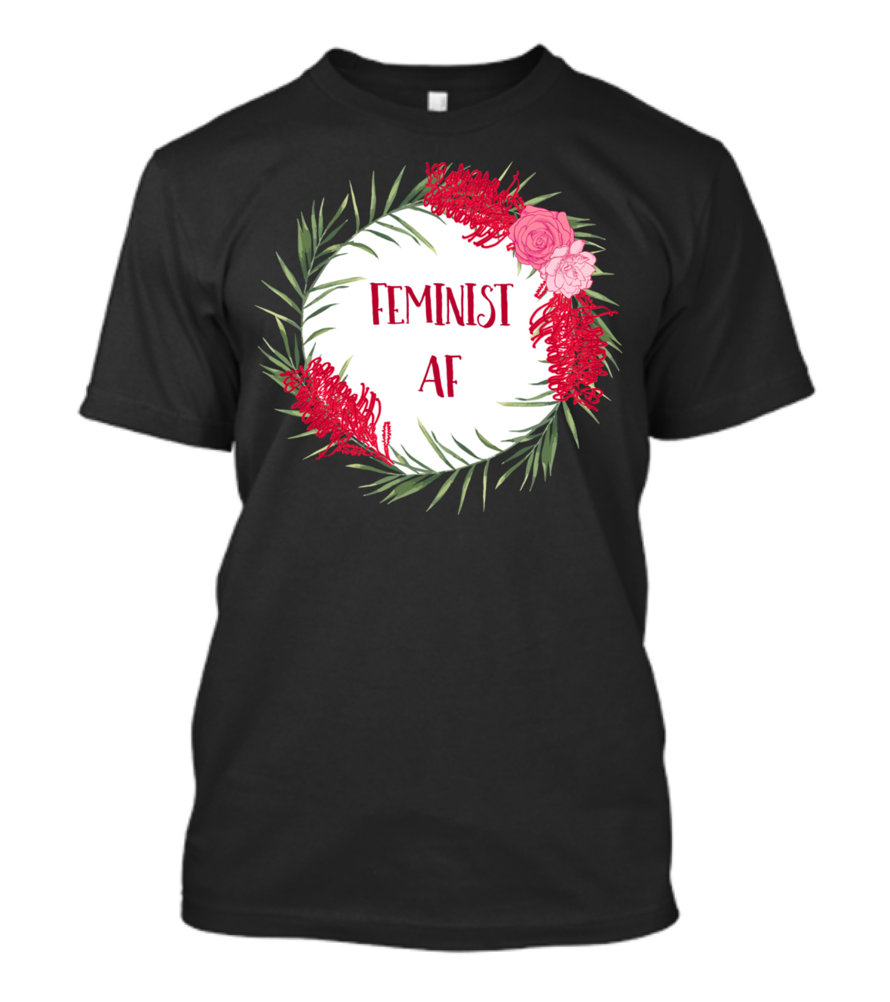 Feminist AF Australian Native Floral Wreath T-Shirt