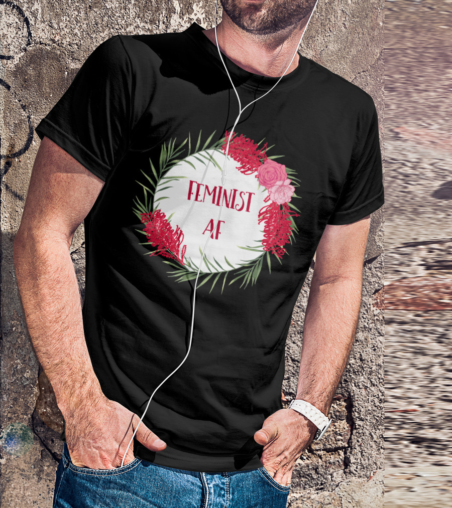 Feminist AF Australian Native Floral Wreath T-Shirt