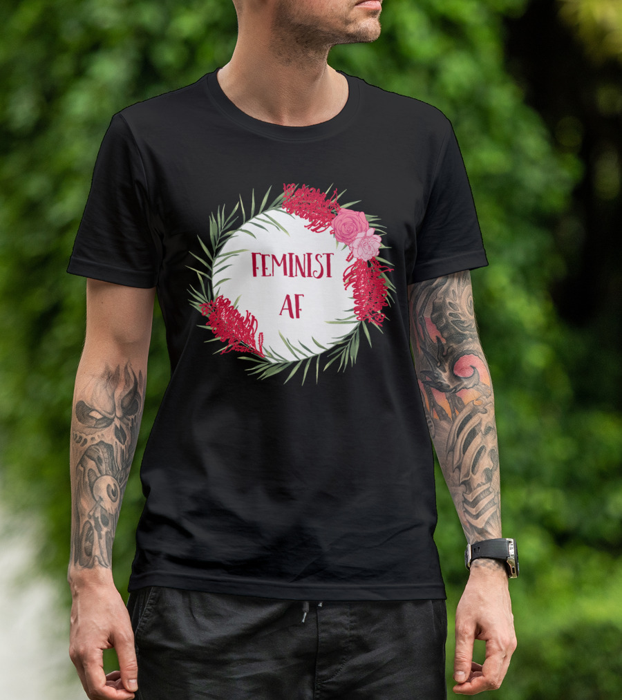 Feminist AF Australian Native Floral Wreath T-Shirt