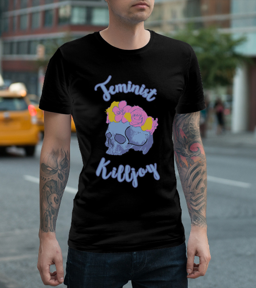 Feminist Killjoy Skull With Floral Crown T-Shirt