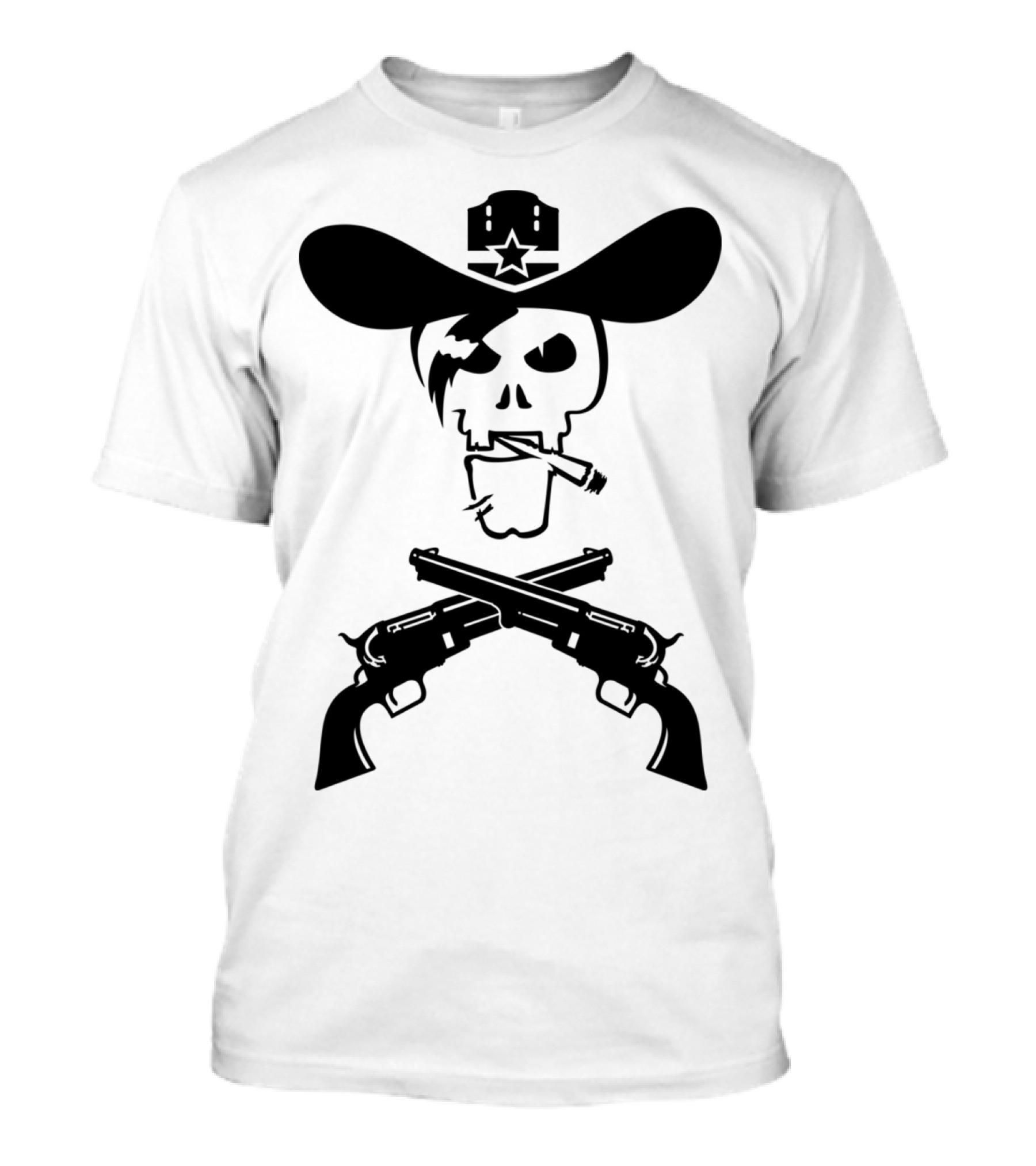 Dead Or Alive VDS2 Cowboy Skull With Crossed Pistols T-Shirt