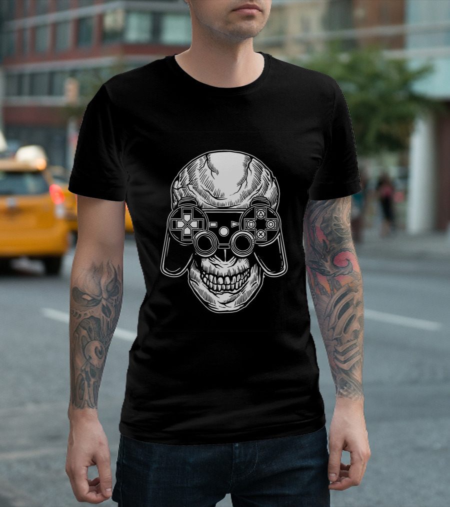 Skull Controller Fusion Deadly Gamer T-Shirt