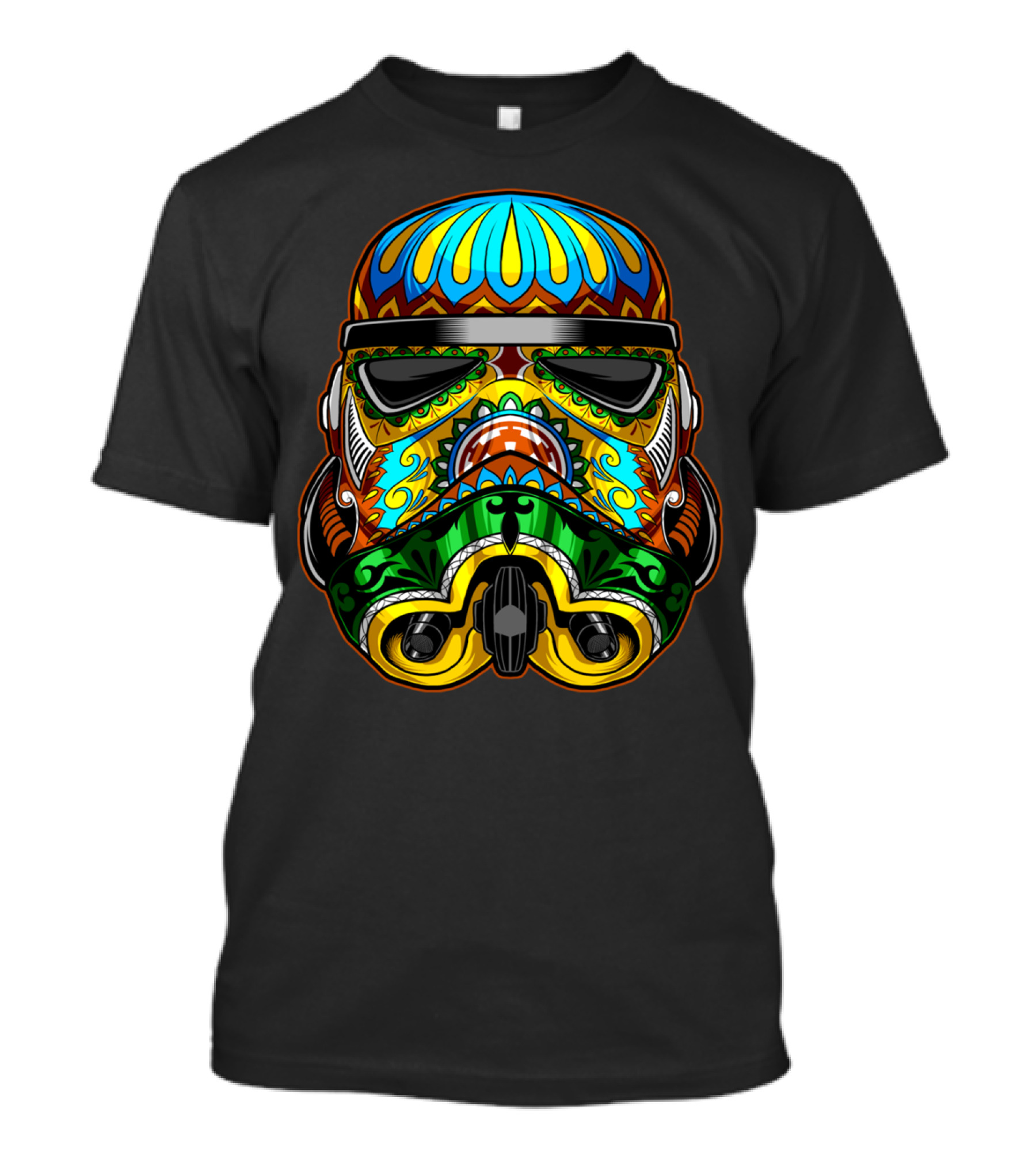 Festive Stormtrooper Sugar Skull Motif T-Shirt