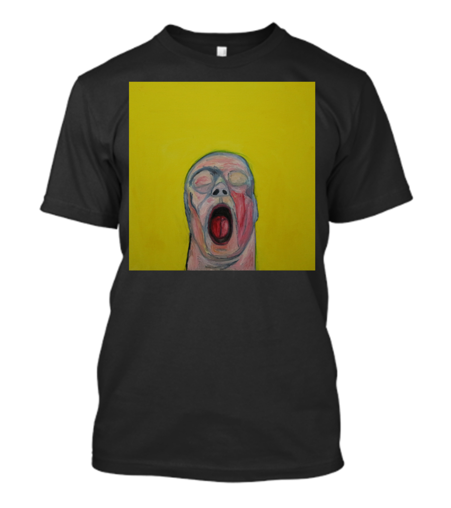 Yellow Scream Painting With Open-Mouthed Figure On Bright Background T-Shirt