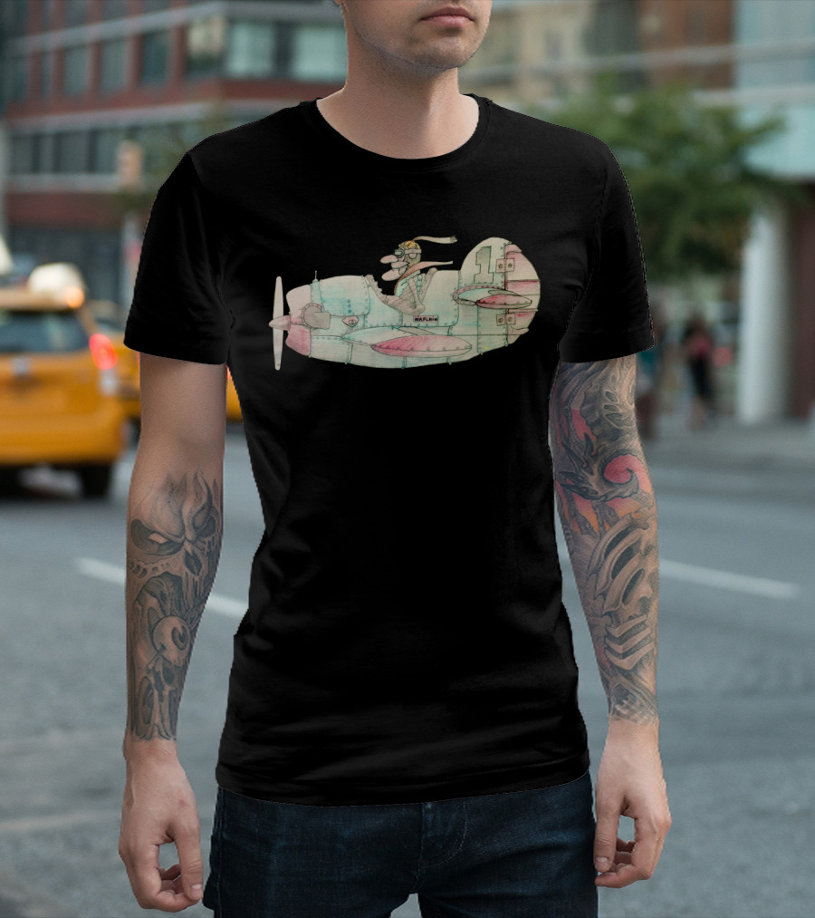 The Old Airplane And Pilot Number One Map T-Shirt