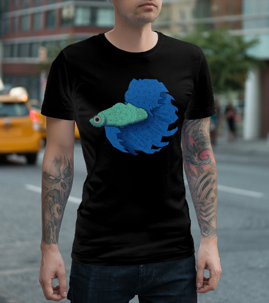 Beta Fish Geometric Panel T-Shirt