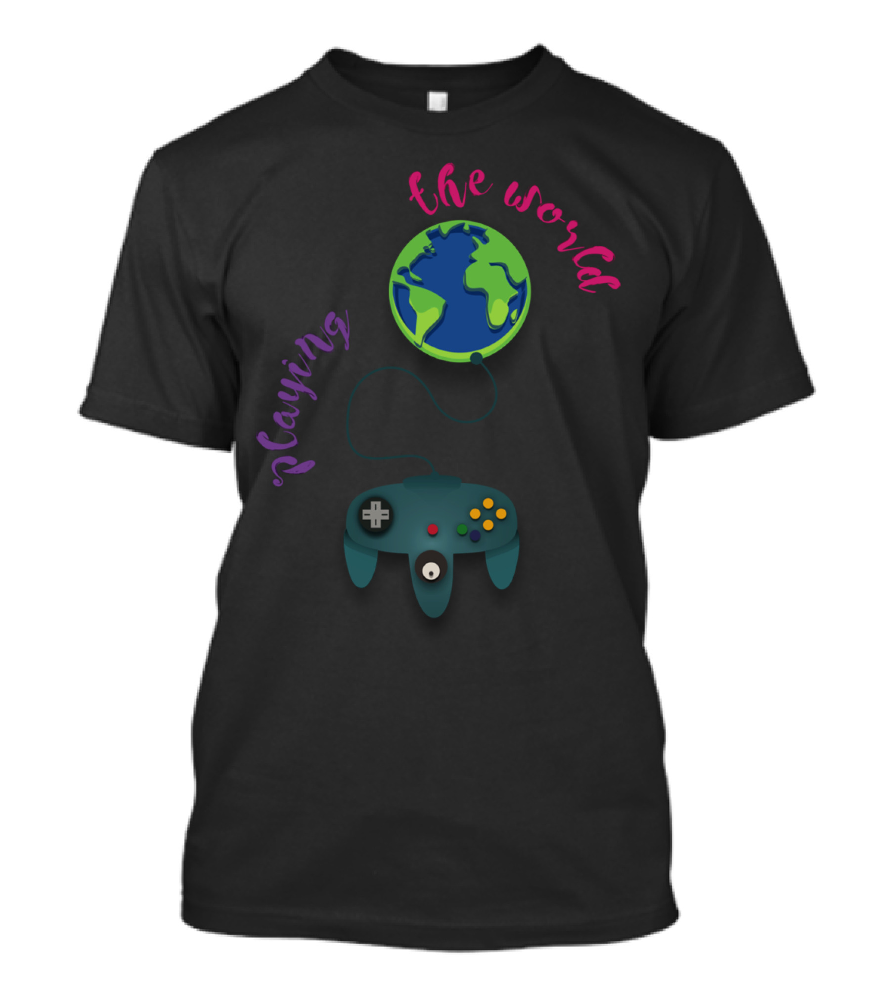 Playing The World Earth Gaming Controller T-Shirt