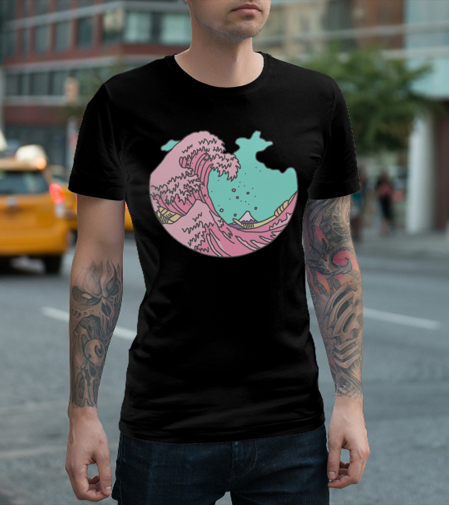 Pastel Great Wave Japanese Anime T-Shirt