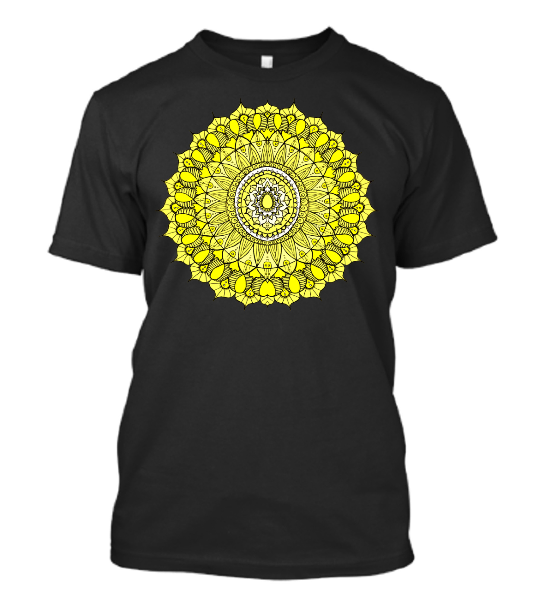 Yellow Sunshine Mandala Intricate Circular T-Shirt