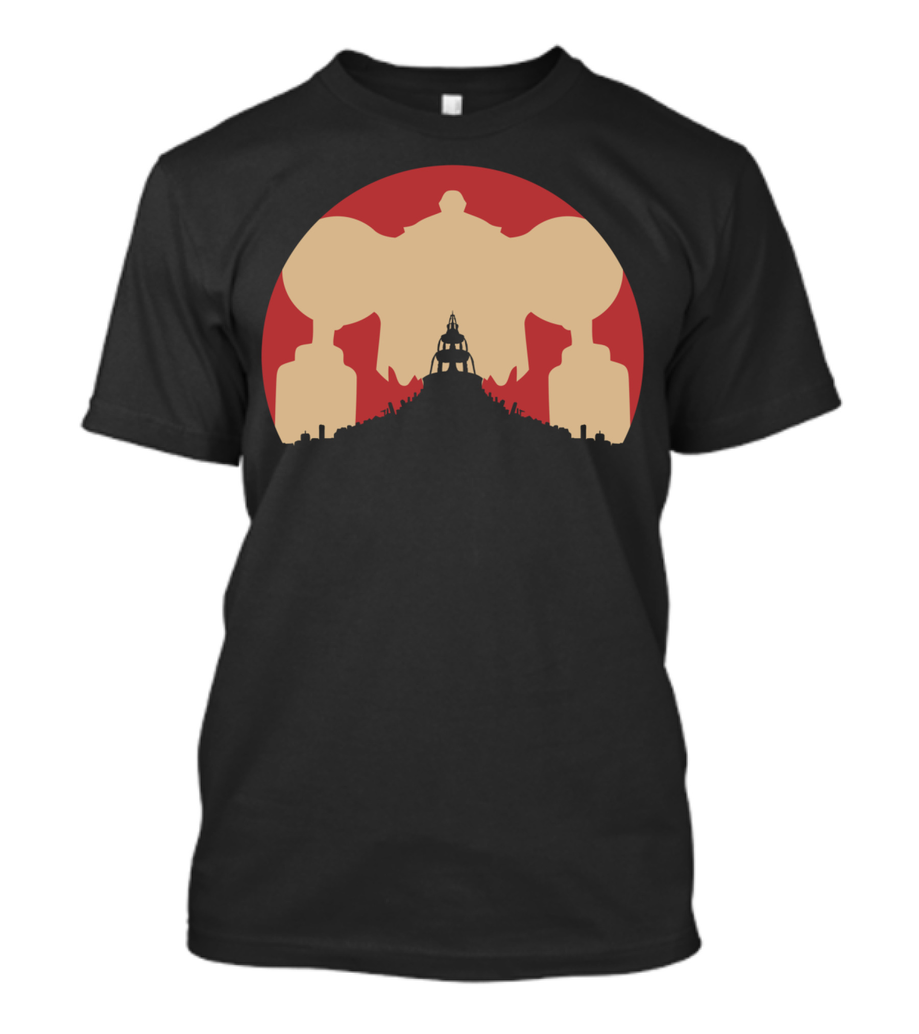 Cyborg Home Town Robot Over City T-Shirt