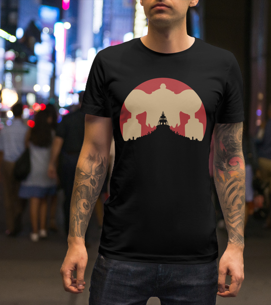Cyborg Home Town Robot Over City T-Shirt