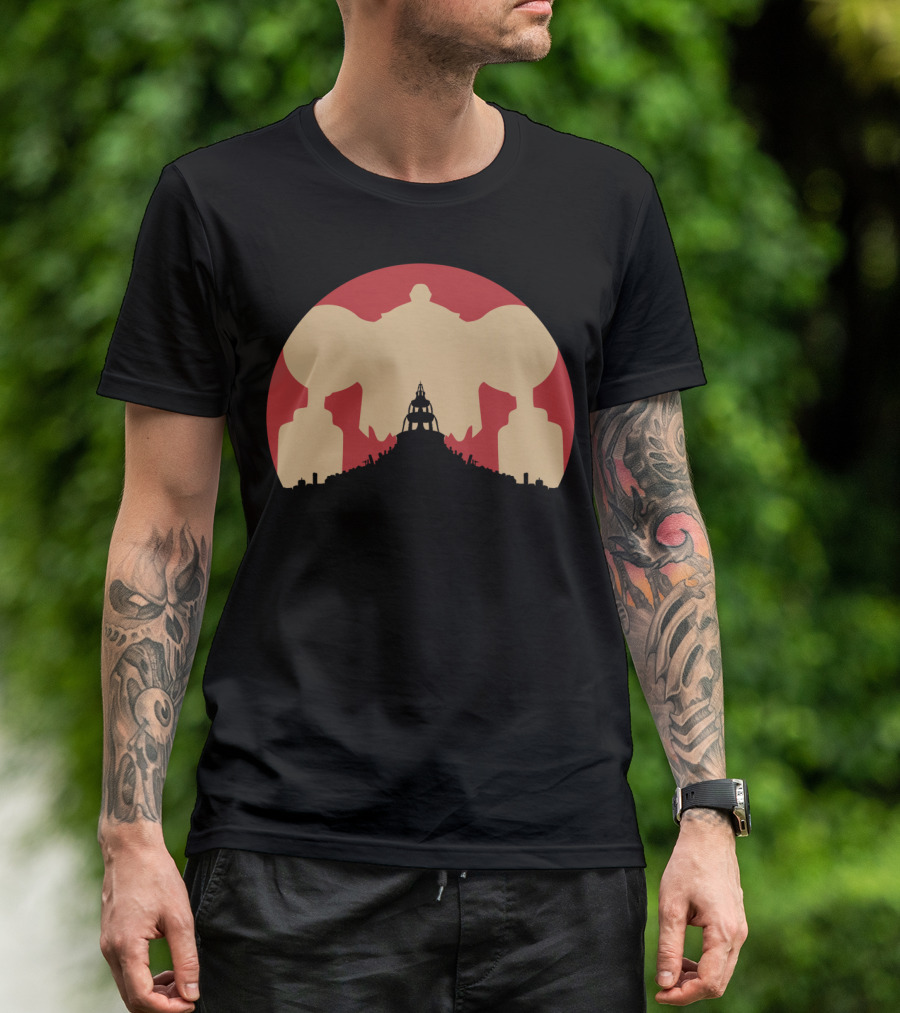 Cyborg Home Town Robot Over City T-Shirt