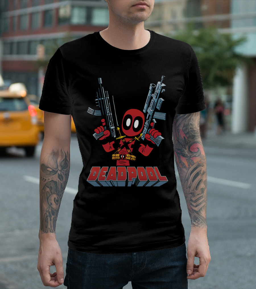 Deadpool Dual Big Guns Comic T-Shirt