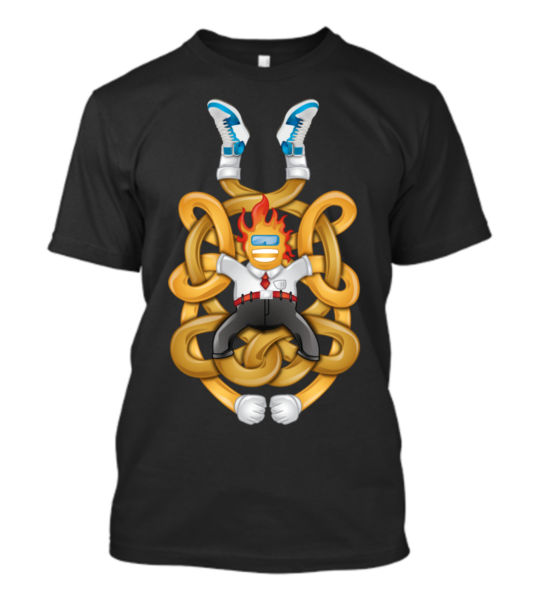 Jelly Bits Fire Character With Shoes And Braided Knot T-Shirt