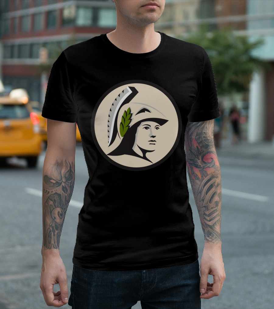 Minerva Warrior Emblem Laurel Helmet Profile T-Shirt