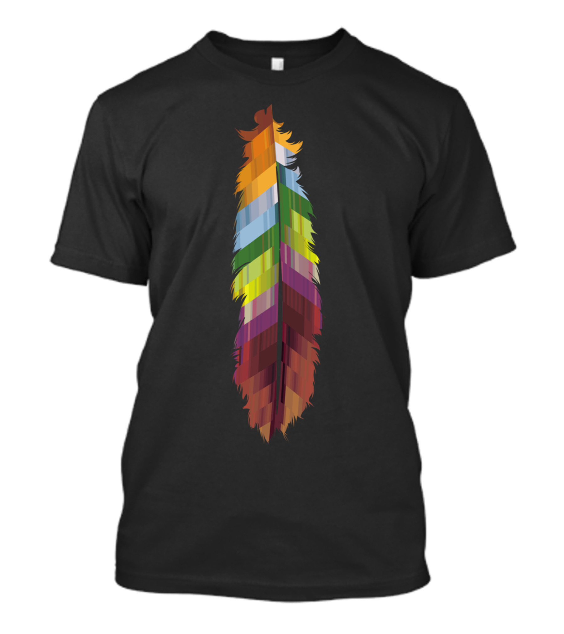 The Colorful Patterned Feather T-Shirt