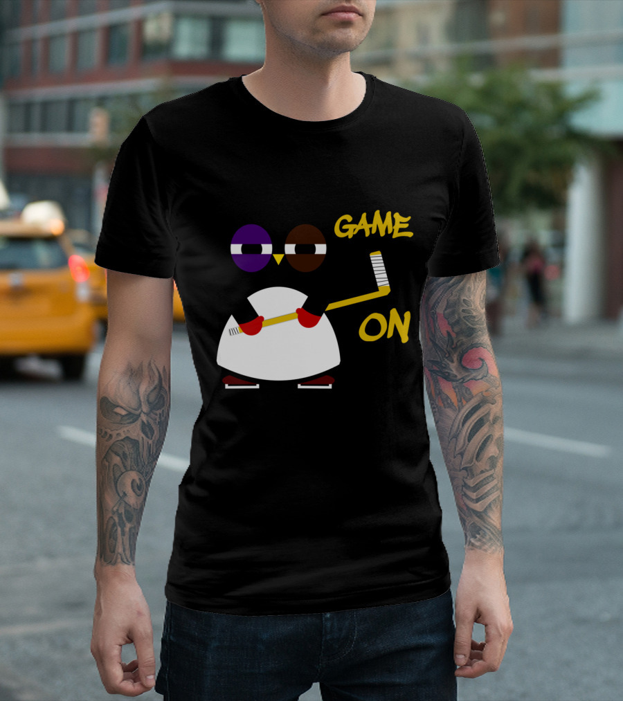 Penguin Hockey Game On T-Shirt