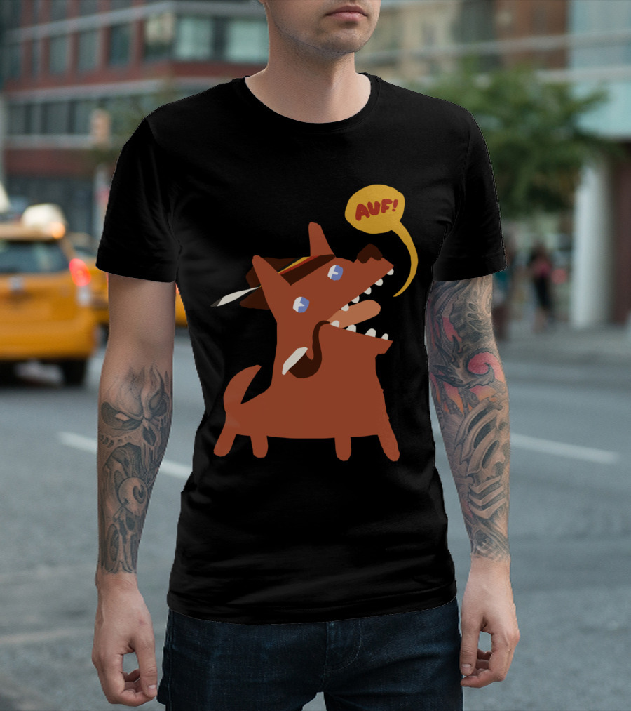 Auf Dog with Hat and Speech Bubble T-Shirt