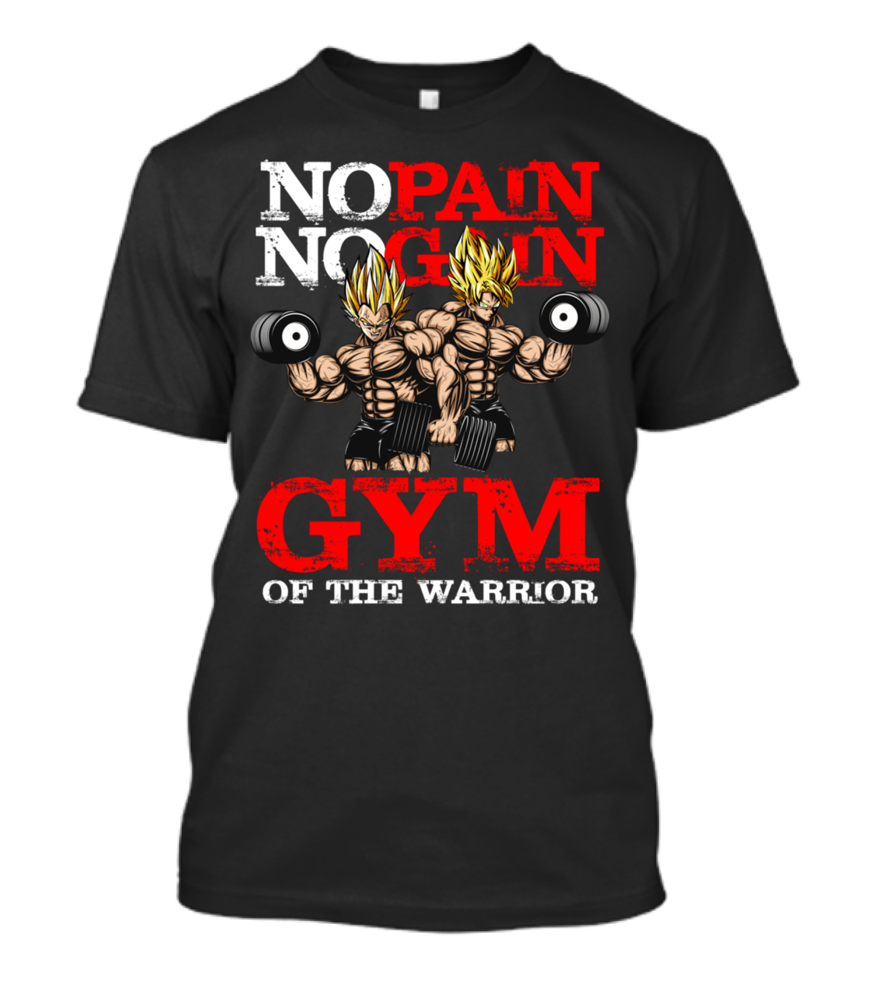 No Pain No Gain Gym Of The Warrior Super Saiyan Bodybuilders T-Shirt