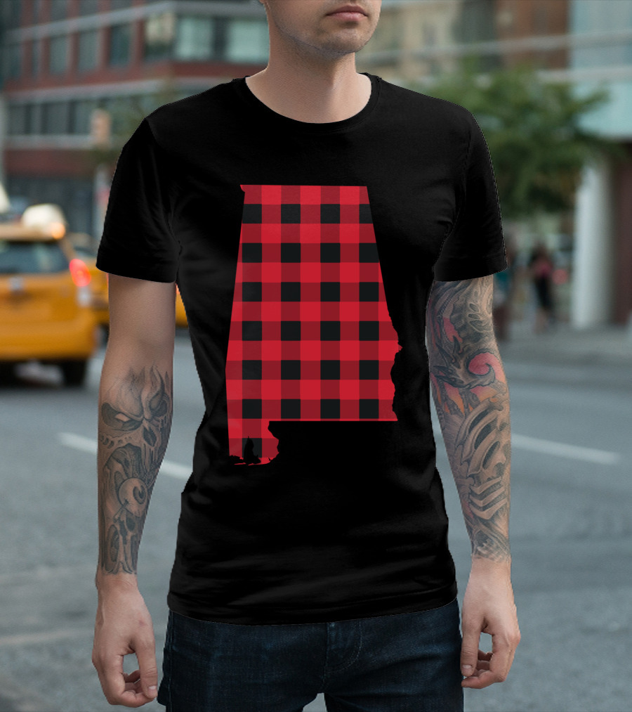 Alabama State Red Black Checkered T-Shirt